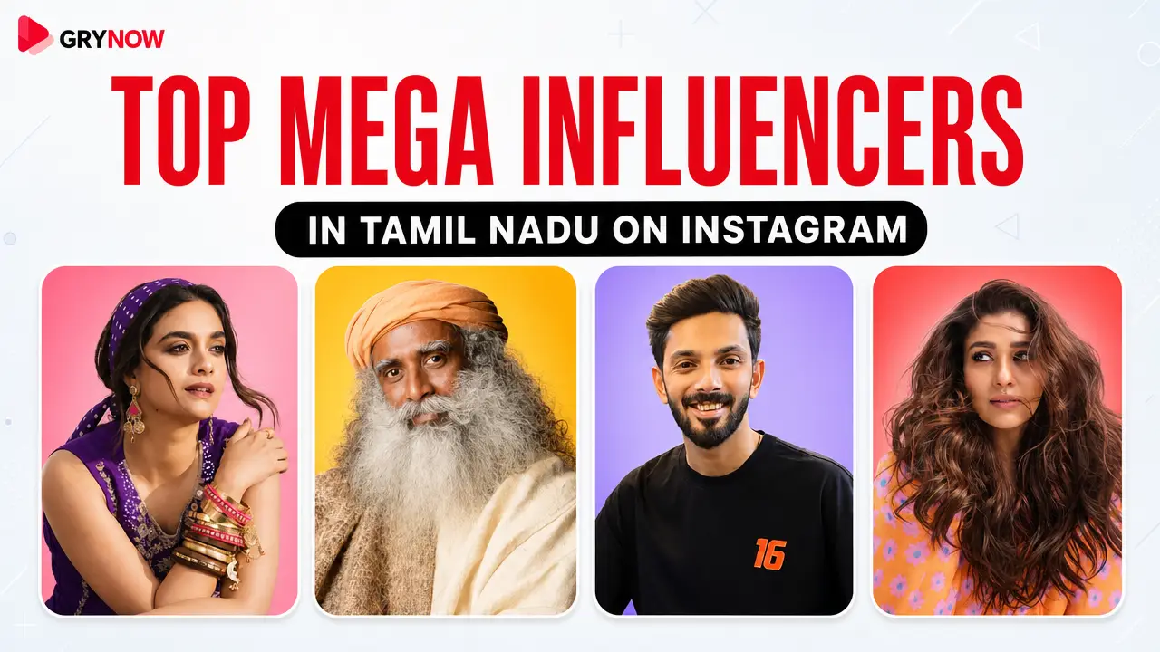 Top Mega Influencers in Tamil Nadu on Instagram