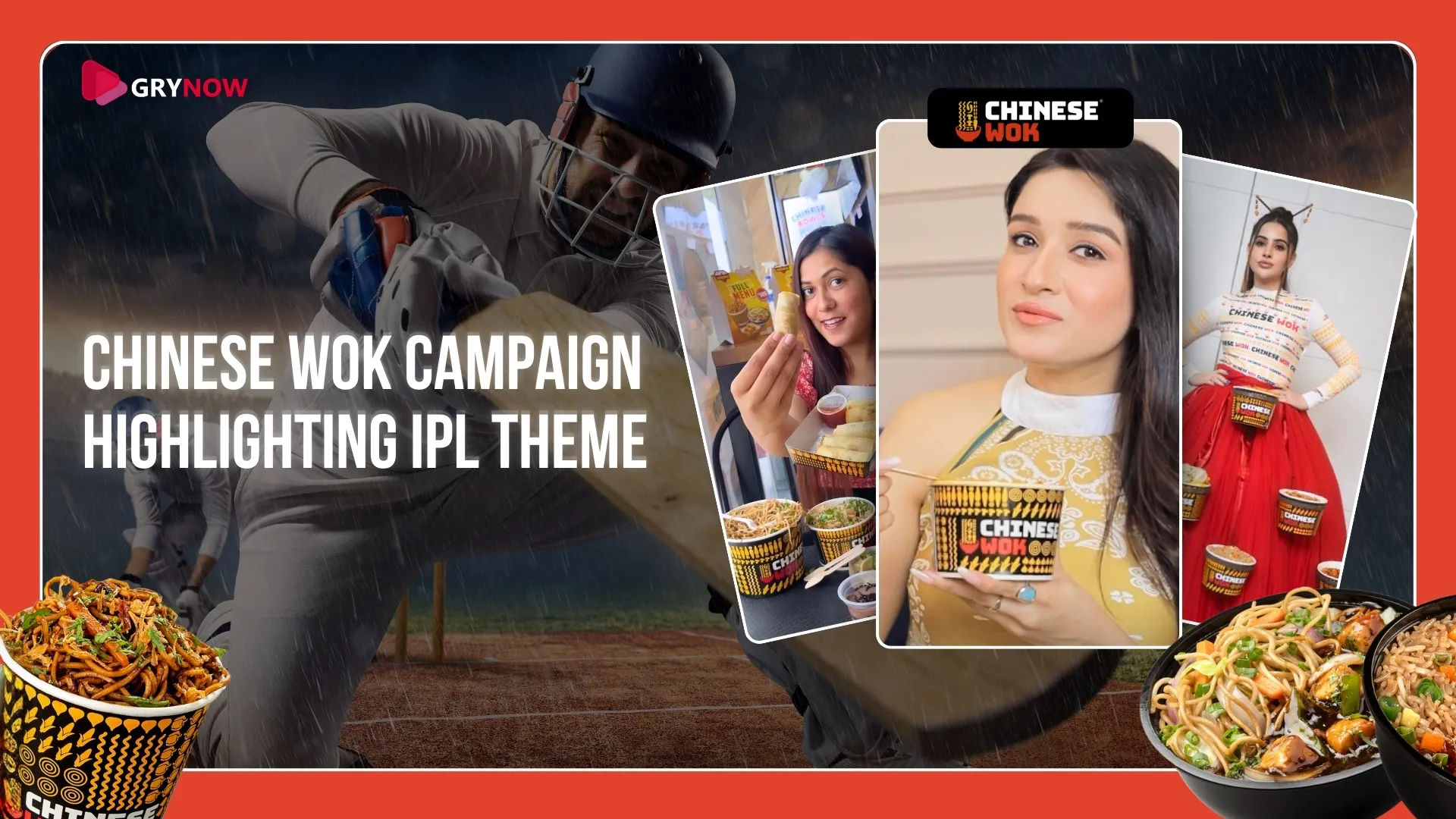 Chinese wok campaign highlighting IPL theme