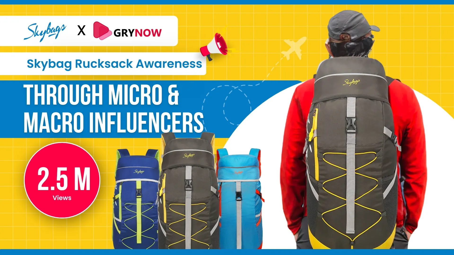 Skybag Rucksack Awareness through micro and macro influencers
