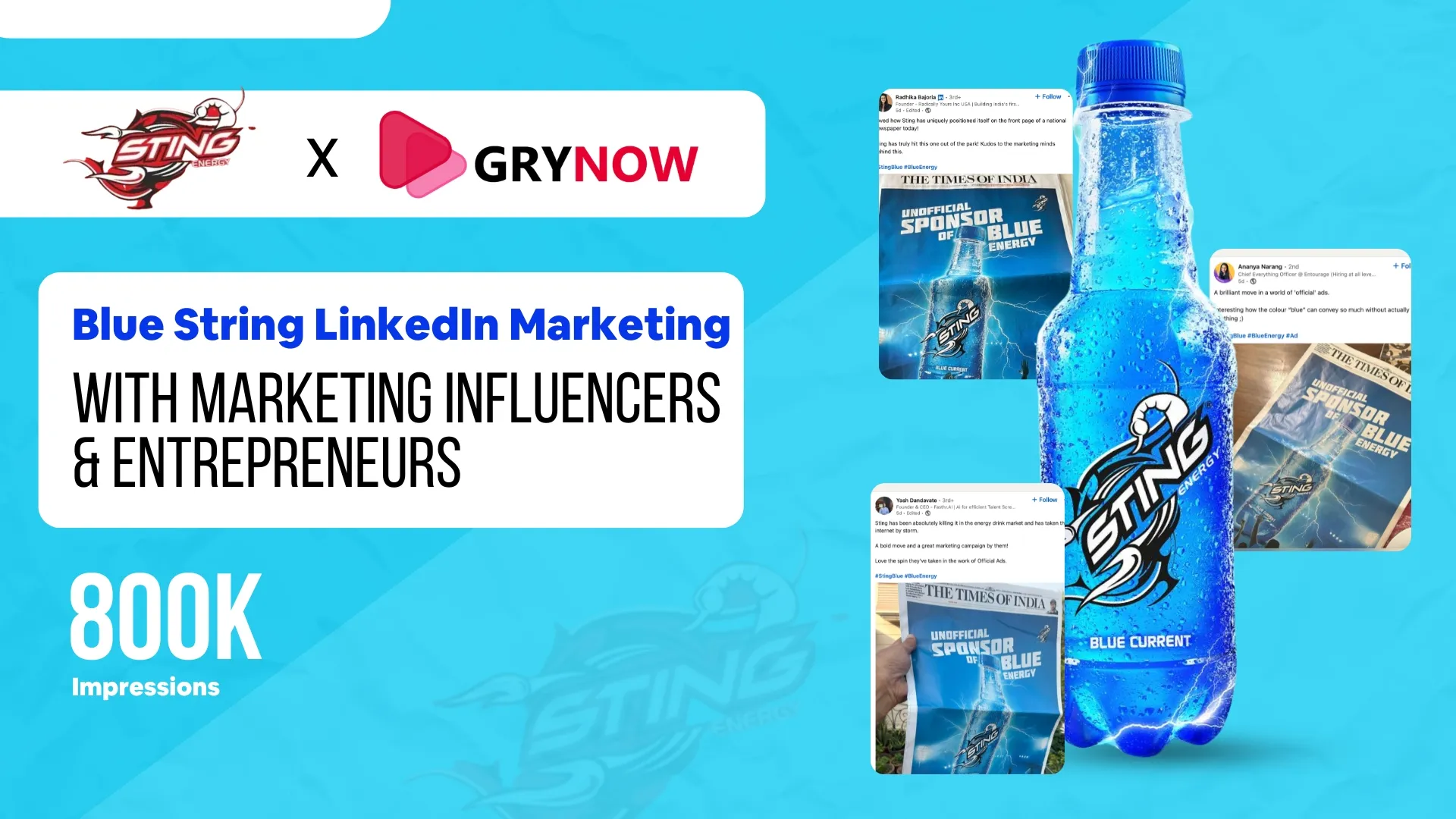 Blue String LinkedIn Marketing with Marketing influencers and entrepreneurs