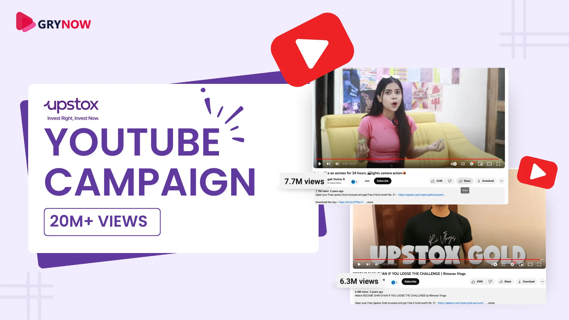 Upstock YouTube Campaign 20+ views